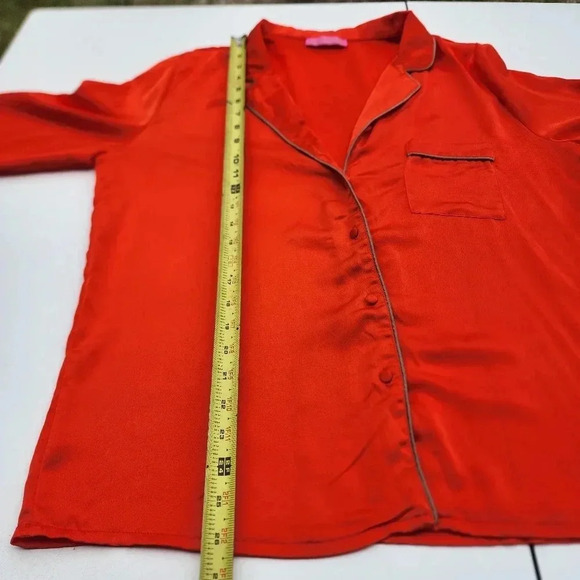 MINAA MONROE 2PC Orange Beige Button Shirt Pants Womens SET Lighweight XL - Picture 9 of 16